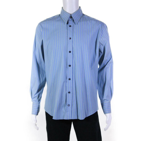 Dolce & Gabbana Men's Blue Button Down Shirt - Used - Size 16